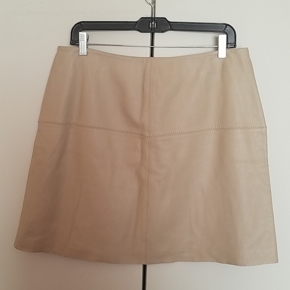 Leather mini skirt